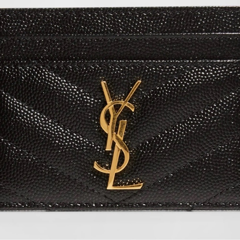 YSL Black Leather Card Holder